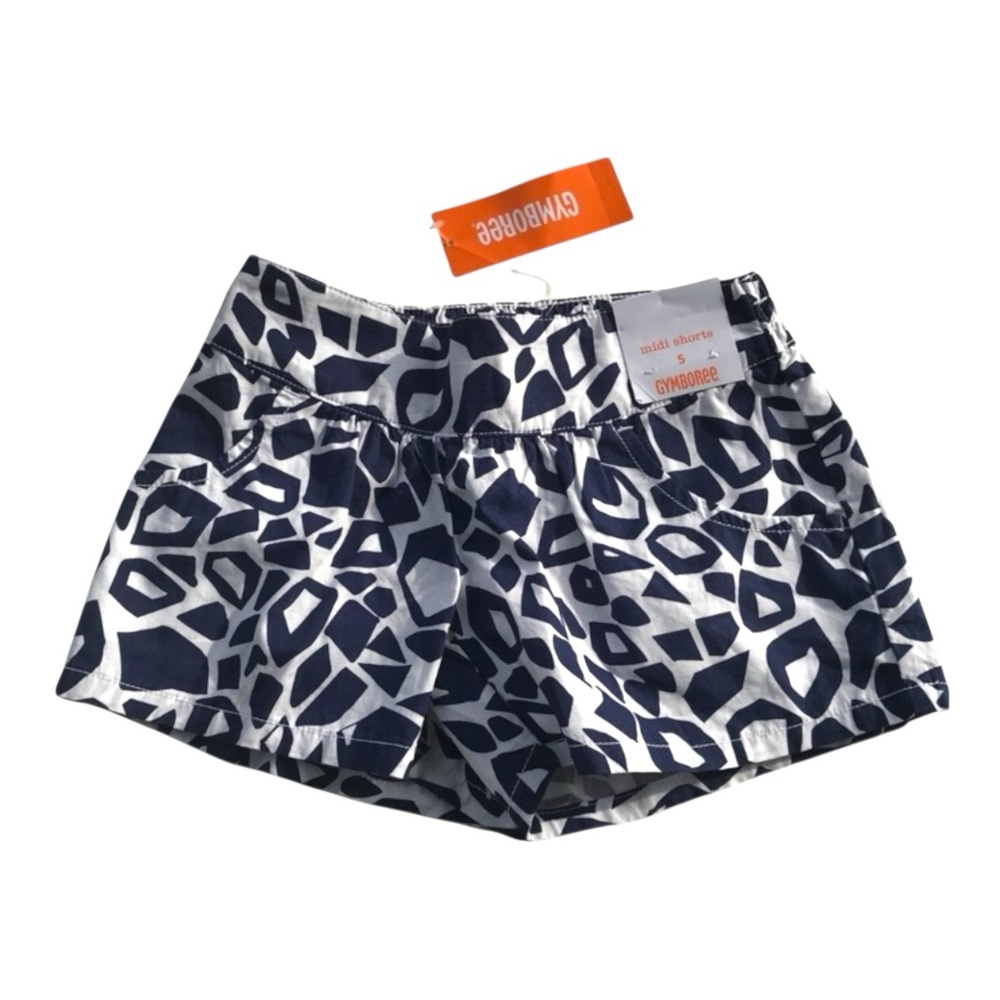Gymboree shorts girls size 5 giraffe print shorts blue safari navy white NWT NEW